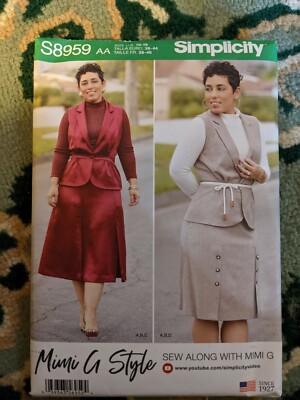  NEW SIMPLICITY PATTERN MIMI G S8959 MISS / WOMENS SKIRT TOP & VEST 10-18 UNCUT