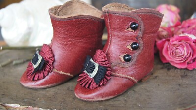 Doll shoes ''Old Rose'' for antique doll French style.(70mm)
