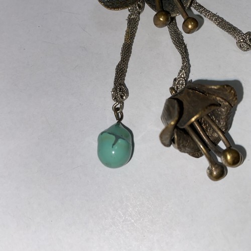 ANTIQUE UNSIGNED MIRIAM HASKELL SAUTOIR ELABORATE METAL BELL FLOWER NECKLACE - Picture 3 of 22