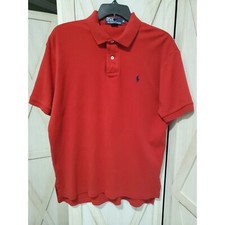 Polo Ralph Lauren Classic Red Logo Shirt M Small Blue Pony