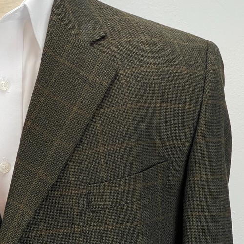 Jack Victor Wool Sport Coat Mens 46R Brown Check Blazer Suit Jacket 3 Button - Picture 5 of 17