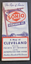 VTG Sohio Standard Oil Cleveland Map Rand McNally Atlas Tires Brochure 18x24