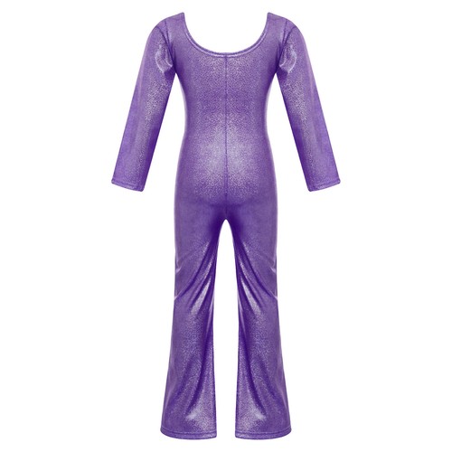 Kids Girls Unitard Party Jumpsuit Long Sleeve Bodysuit Full Body Costume Dance - Picture 67 of 78