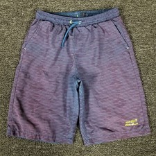 Eddie Bauer Swim Trunks Boys Large 14/16 Blue Striped Drawstring Lined Shorts