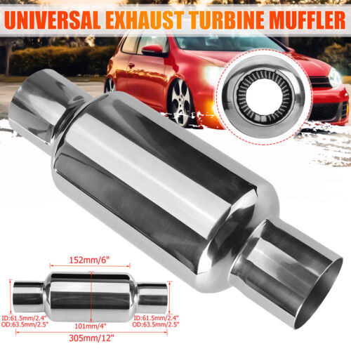 2Pcs 2.5" Megapower Exhaust Resonator Muffler Stainless Steel 6" Long High Flow - Picture 2 of 9