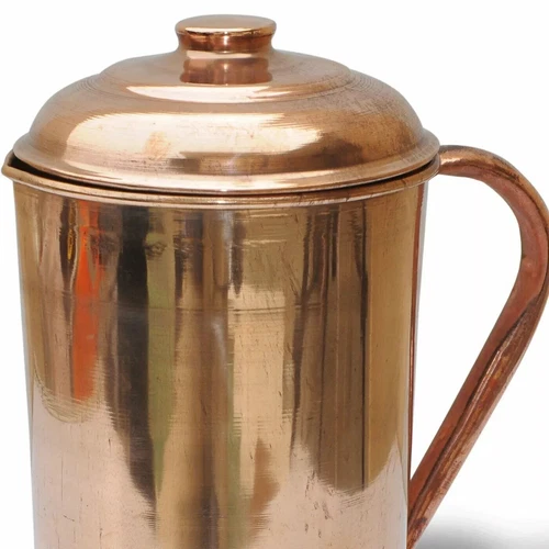 100% Pure Copper 2 Liter Pitcher With Ayurvedic Health Benefits Water Jug - Picture 3 of 4