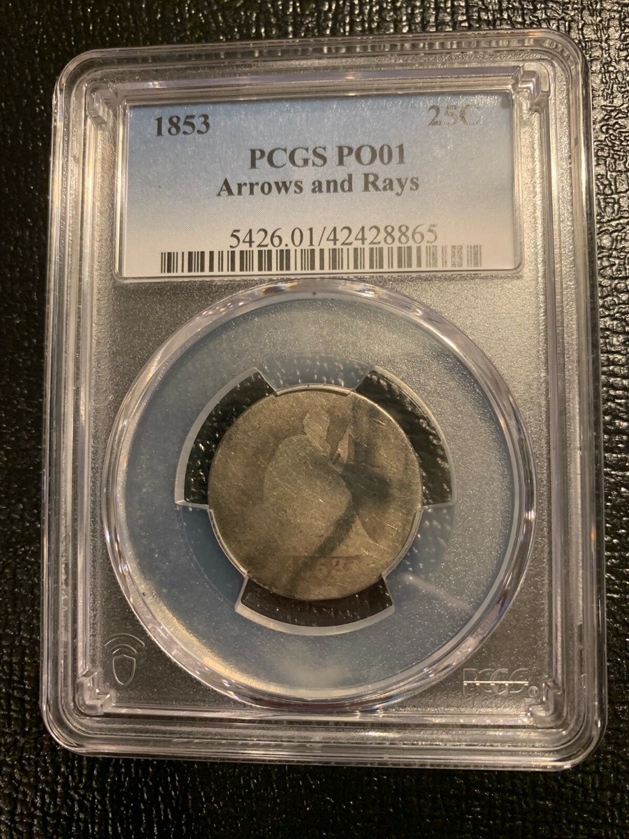 Man　RAYS 1853 P PCGS VF Detail | Seated Liberty Quarter - Arrows Rays