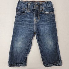 Baby Gap Infant Boy's Blue Denim Jeans Size 12 - 18 M Months Zipper Snap