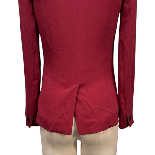 Isabel Marant Womens Notch Lapel V neck Single Breast Blazer Burgundy Size 34 - Picture 7 of 10