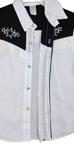 Western Rodeo Pearl Snap Shirt Embroider Fringe Short Sleeve Youth 5-12 - Picture 14 of 26