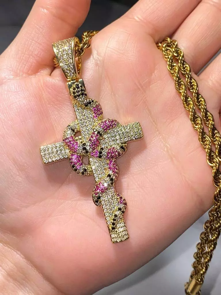 Iced out sale snake pendant