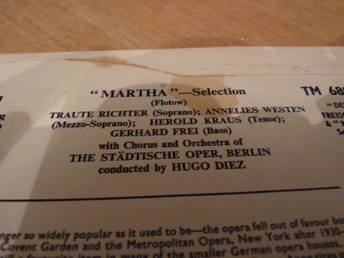WEBER DER FREISCHUTZ SELECTION & MARTHA SELECTION - TELEFUNKEN 1955 10" LP - Picture 3 of 6