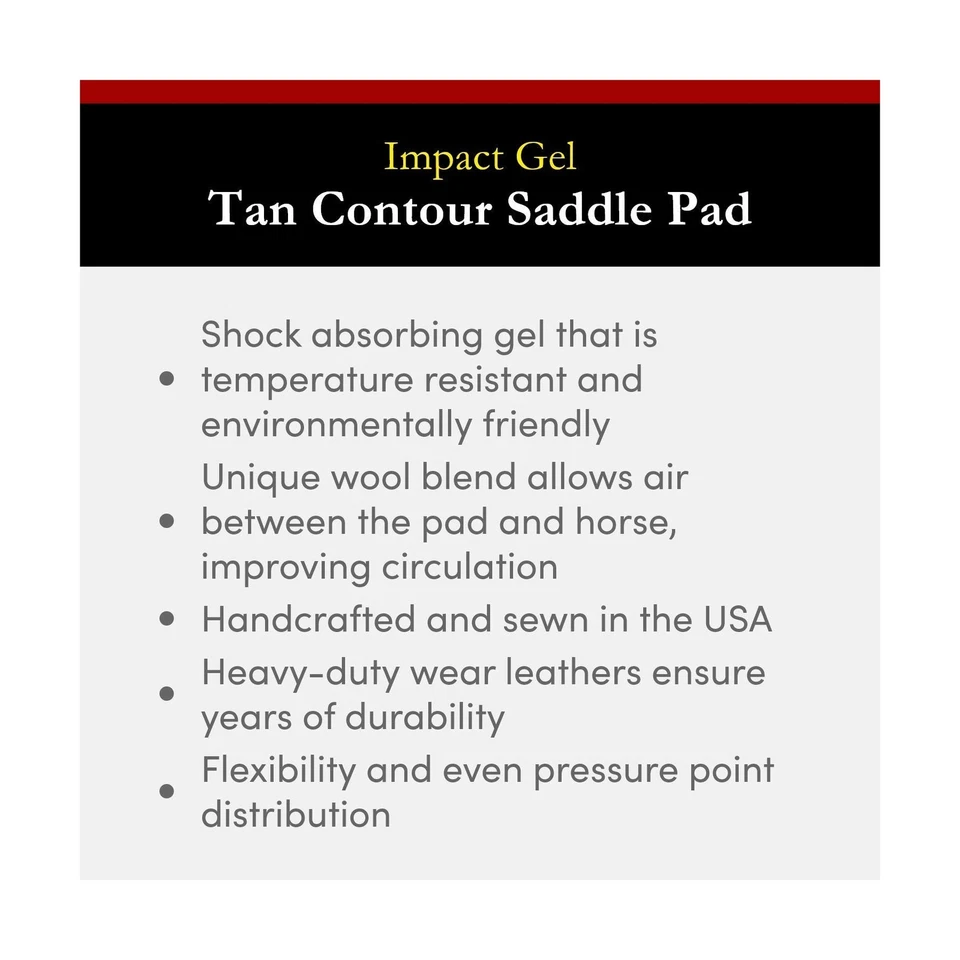 Impact Gel Contour Saddle Pad Tan 32 inches (with 1 inch pad) - Image 2 of 4