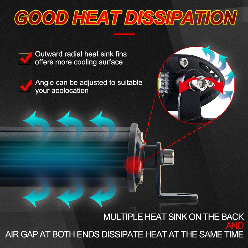 20"inch 1200W Slim Single Row Spot Beam Off-Road 4x4 LED Work Light Bar PK 22'' - Image 4 of 4