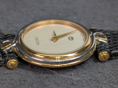 Gucci Watch 4500L 24mm Women's Gold X Silver Black Band - Picture 6 of 9