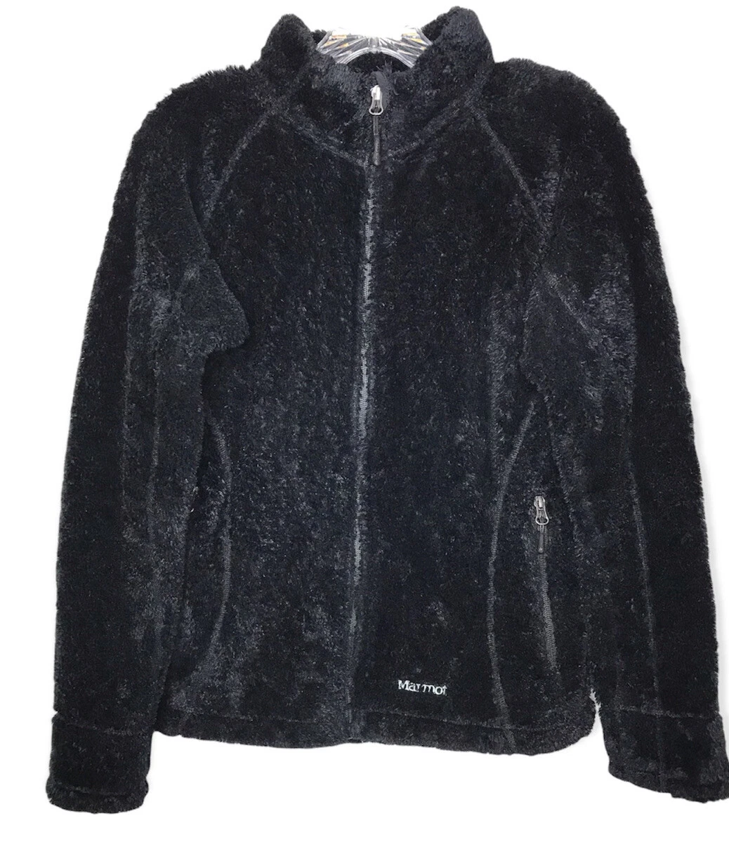 MARMOT Fuzzy Teddy Fleece zip up Woman Jacket Brown Size Large L | eBay