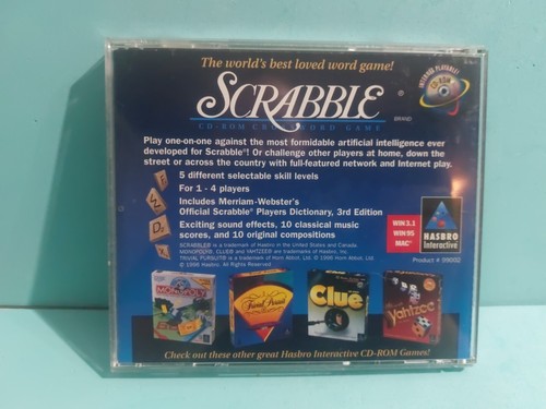 Scrabble CD Rom PC Crossword Game Vtg 1996 Hasbro Interactive Milton Bradley - Picture 5 of 5