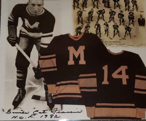 EMILE PERCIVAL FRANCIS HOF MONTREAL MAROONS SIGNED 8X10 PHOTO THE CAT NHL NYR ++ - Picture 5 of 13