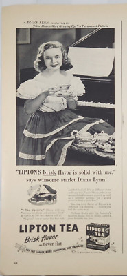 1946 Liptons Tea Vintage ad Winsome starlet Diana Lynn