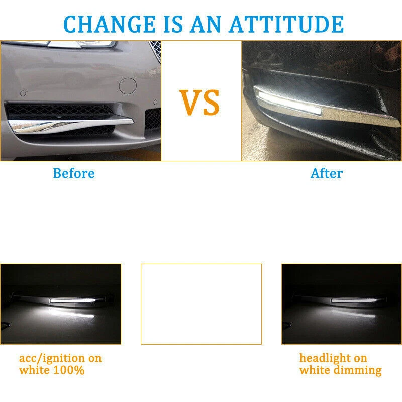 LED DRL Daytime Running Lights Fog light Driving Bumper Fit For Jaguar XF 08-10 - Image 2 of 4