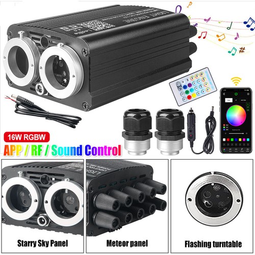 1200 LED RGBW Sternenhimmel Auto KFZ Meteor Twinkle Lichtfaser Glasfaser Optik #