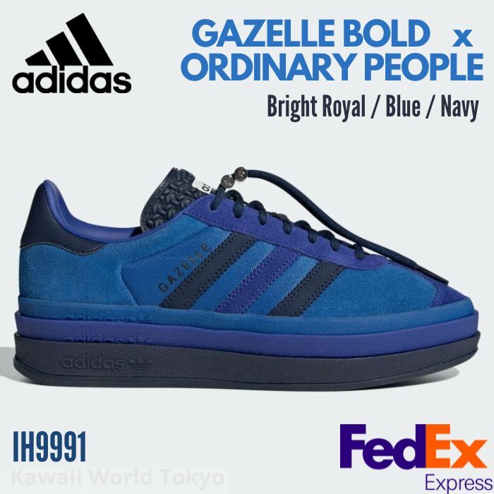 ★adidas★ x ORDINARY PEOPLE Gazelle Bold W Blue Black IH999 Adidas Originals GAZELLE BOLD X ORDINARY PEOPLE Blue/Navy
