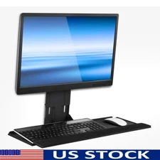 Adjustable Monitor & Keyboard Wall Mount Tray W/ Mouse Pad Ergonomic Workstation
