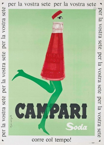 Vintage Campari 1960 Italian Retro Poster, Marangolo CAMPARI SODA RUNS 8.5 X 12 - Picture 2 of 3
