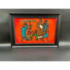 Framed African Art Painting Signed Kiwanuka Tribal People Scene
