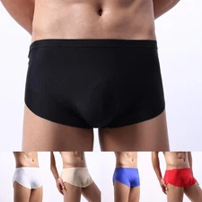 Mens Ultrathin Trunks Seamless Briefs Featuring Bulge Pouch for Added Support