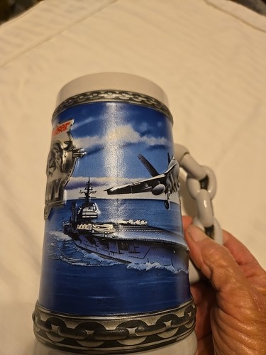 Vintage 1995 US Navy Budweiser Military Series Beer Stein Mug 6” MINT CERAMARTE - Picture 2 of 9