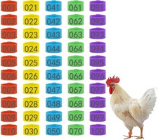 100Pcs Chicken Leg Rings with 5 Color, 16Mm Numbered Chicken Identification Leg