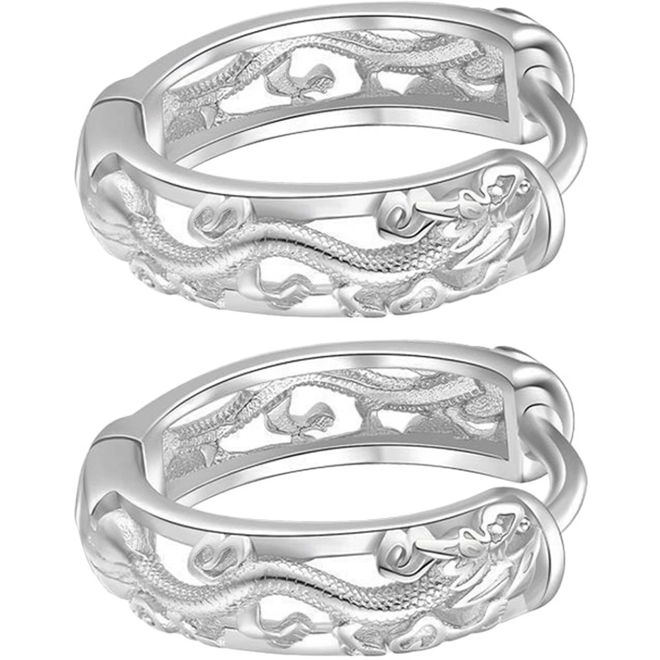 Boucle D'oreille Anneaux D'oreille Homme Boucles D'oreilles De Dragon - Photo 1/4