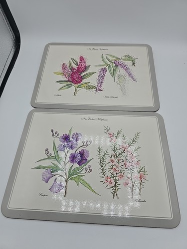 Vintage Set 6 Jason Placemats Cork Back New Zealand Wild Flowers w Original Box - Picture 4 of 9