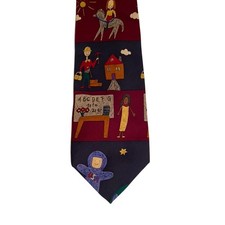 Save the Children Silk Tie Alicia Artwork What I Want To Be Multi Color USA Made
