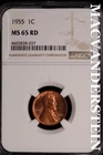1955 Lincoln Wheat Cent - NGC MS 65 RD - Scarce  No Reserve  #SLK601