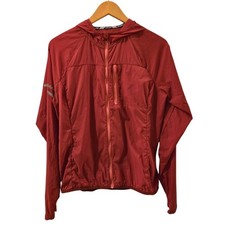 Nathan Stealth Running Jacket Reflective Accents Red Hooded Nylon Boys Medium