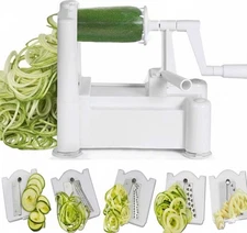 Paderno 3 Blade Vegetable Slicer Spiralizer Counter-Mounted Stainless Steel NOS