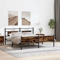 Metallbett 180X200 Cm RäUchereiche Ohne Matratze