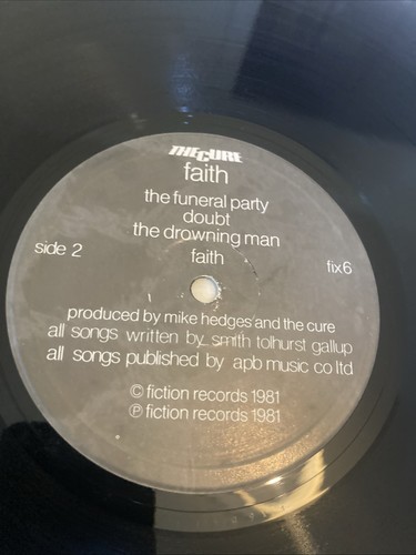 The Cure Faith LP - Fiction Records. First Uk Press In Very Decent Con - Picture 4 of 6