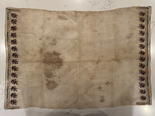 Atq Japanese Obi Fabric Tea Towel. Faded Stain. See All Pictures. - Picture 14 of 18
