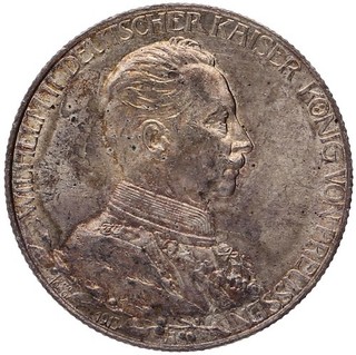 PREUSSEN 2 Mark 1913 A Wilhelm II. 25. Regierungsjubiläum vorzüglich stempel
