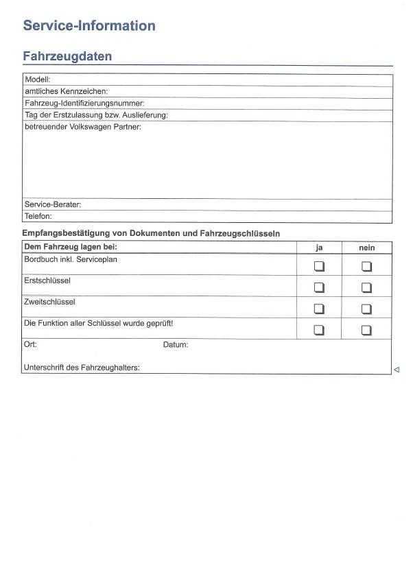 VW Volkswagen German Serviceheft 17 Modelle - Bild 4 von 4
