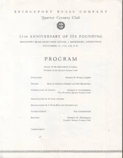 Bridgeport Brass Quarter Century Club Anniversary Program 1954 CT