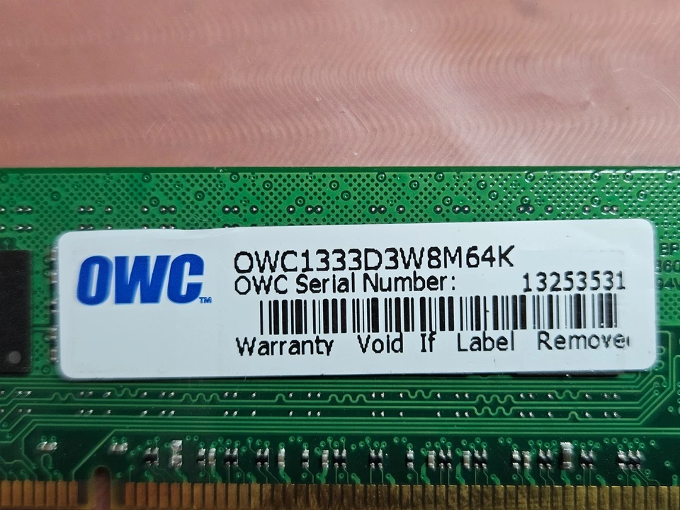 Memoria MAC ECC 10X 8GB (80GB) OWC PC3-10600 1333Mhz OWC1333D3W8M64K ECC Foto 4 de 4