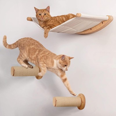 3 Pcs Cat Bed Set Wall-Mounted Cat Climber Cat Furniture for Indoor Cats