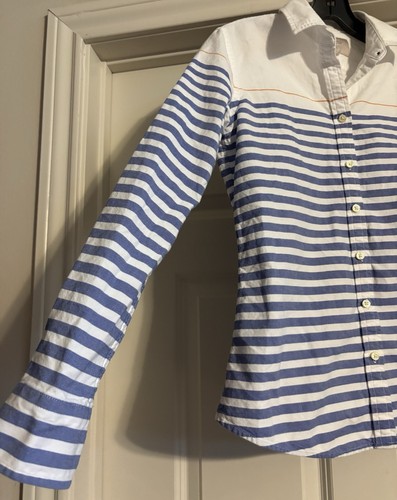 Banana Republic Classic Cotton Gr. XS Oxford gestreiftes Hemd mit Knopfleiste - Bild 3 von 10