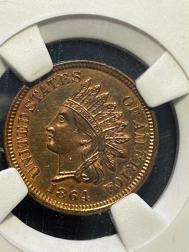 1864 indian head penny Ms Red