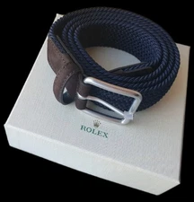 Rolex Golf Club Collection Woven Belt  BRAND NEW Woven Navy and Brown Leather