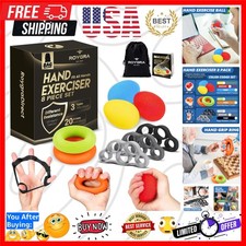 Grip Strength Trainer 8 Pack, Forearm Strengthener, Stress Balls for Adults, ...